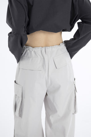 High Waist Drawstring Detachable Cargo Pants