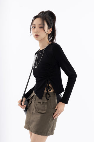 Drawstring Long-Sleeved Shirt