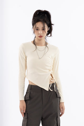 Drawstring Long-Sleeved Shirt