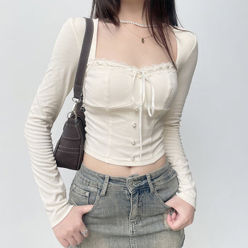 Sweet Square Neck Coquette Top