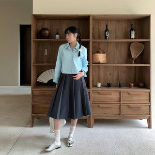 Pleated Midi Skirt