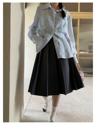 Pleated Midi Skirt