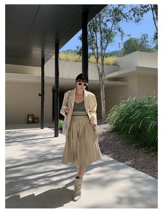 Pleated Midi Skirt