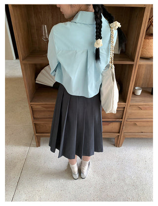 Pleated Midi Skirt