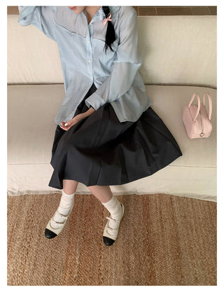 Pleated Midi Skirt