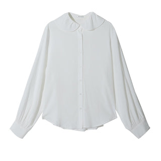 lotus leaf collar tencel shirt