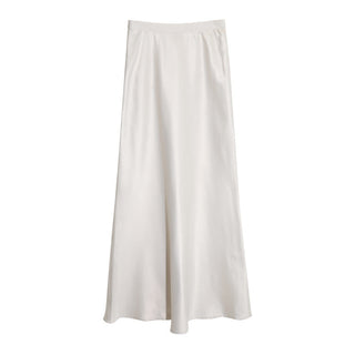 satin drape slim maxi skirt