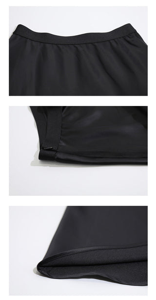 satin drape slim maxi skirt