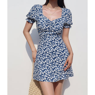 French Blue floral dress