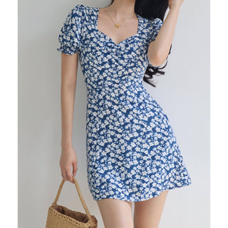 French Blue floral dress