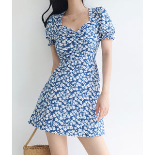 French Blue floral dress