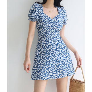 French Blue floral dress