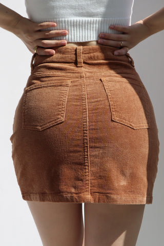 Retro Corduroy High Waist Short Skirt