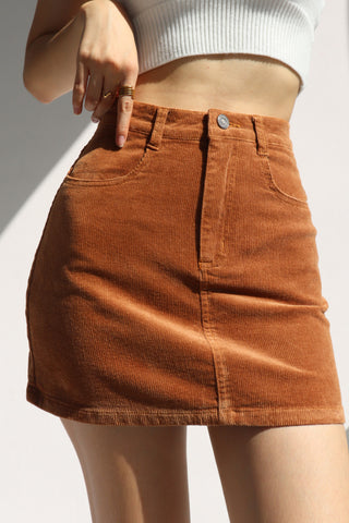 Retro Corduroy High Waist Short Skirt