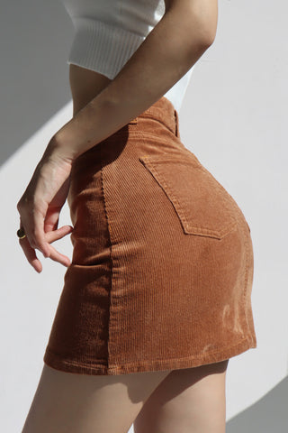 Retro Corduroy High Waist Short Skirt