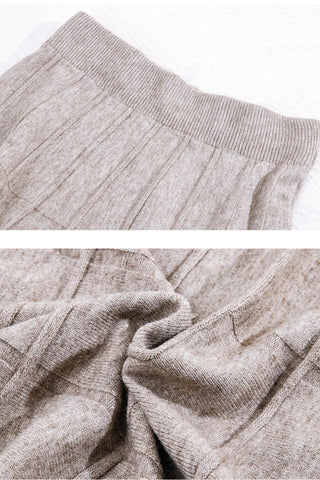 Retro mid-length knitted skirt