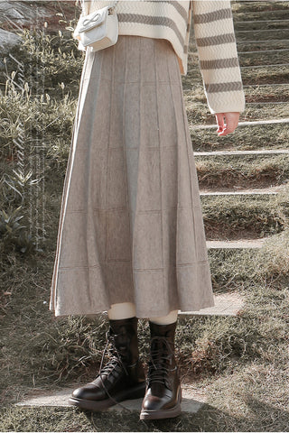 Retro mid-length knitted skirt