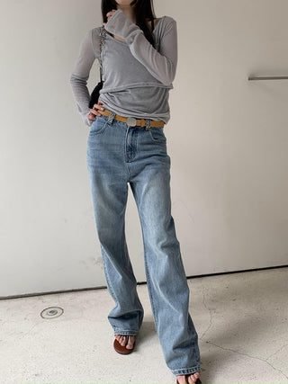 high waist retro loose jeans