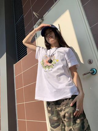 floral print short-sleeve t-shirt