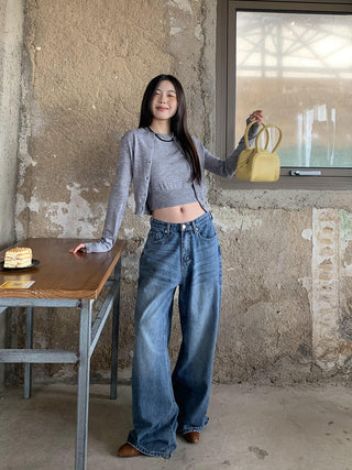 tie-dyed retro loose jeans